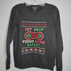 Blizzard Bay Video Game Christmas Sweater-Kids/Boys/Girls LARGE-Blk/Red/Wht/Grn
